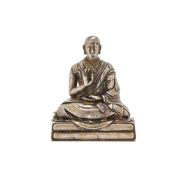 A Chinese gold inlaid silver model of Yeshe Dorje