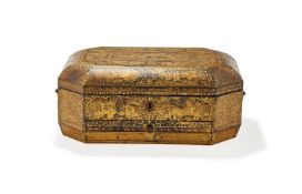 A Chinese gilt black lacquer canton game box