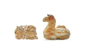 A Chinese carved jade camel