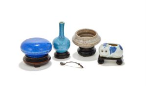 A group of four Chinese miniature scholar's items