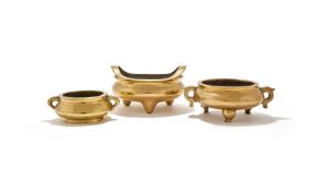 A Chinese bronze tripod censer