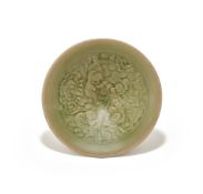 A Chinese moulded Yaozhou celadon 'Boys' bowl
