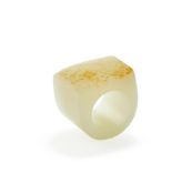 A Chinese white jade archer's ring