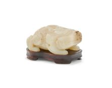 A Chinese white jade waterpot