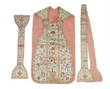 A Chinese silk embroidered ecclesiastical Chasuble