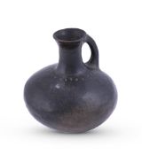 A black gazed pottery vessel