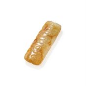 A small Chinese carved jade tube