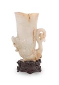 A Chinese white jade libation cup