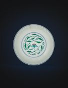 A Chinese doucai and anhua-decorated dish