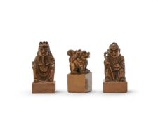 A group of three Chinese bronze seals