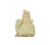 A Chinese pale celadon jade vase