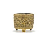 A Chinese bronze tripod censer