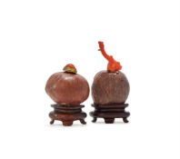 Y A Chinese Yixing 'Chestnut' snuff bottle
