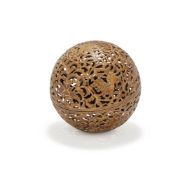 A Chinese bronze openwork spherical incense burner