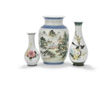 A Chinese Famille Rose lantern vase
