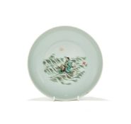 A Chinese famille verte saucer dish