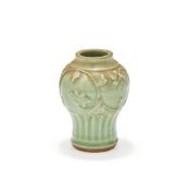 A Chinese moulded Longquan celadon vase