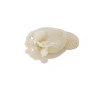 A carved Chinese white jade pendant