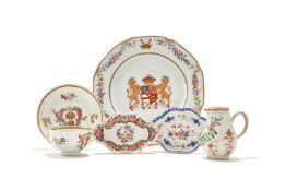 A Chinese monogrammed tea cup and saucer
