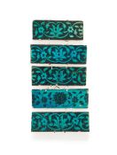 Five Timurid or early Safavid border tiles