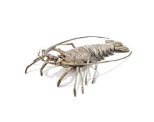 A Japanese silvered bronze Jazai model of a Lobster