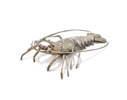 A Japanese silvered bronze Jazai model of a Lobster