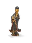 A Chinese gilt and lacquered papier-mâché figure of Guanyin