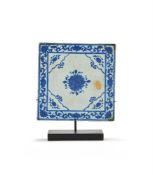 A Chinese blue and white tile