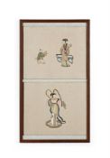 Two Chinese silk needlework panels