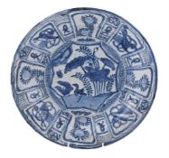 A Chinese blue and white Kraak dish