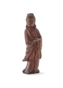 A Chinese boxwood carving of Guanyin