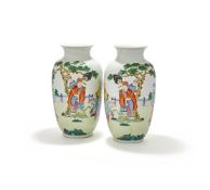 A pair of Chinese Famille Rose vases