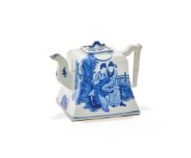 A Chinese blue and white teapot and cover