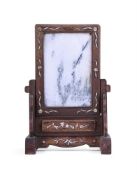 A Chinese 'dreamstone' table screen