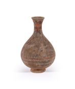 A Chinese painted pottery vase and cover