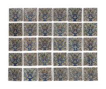 A decorative group of thirty Qajar style tiles