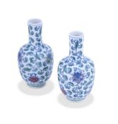 A pair of small Chinese doucai vases