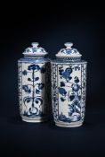 A good pair of Japanese Arita cylindrical vases