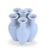 A Chinese celadon glazed conjoined vase