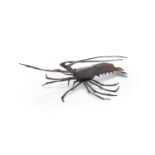 A Japanese iron Jizai Okimono modelled as a lobster