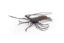 A Japanese iron Jizai Okimono modelled as a lobster