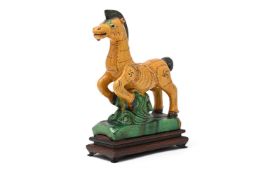 A Chinese sancai ridge tile
