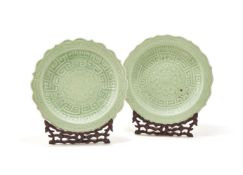 A pair of Chinese celadon dishes