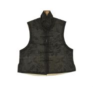 A Chinese black summer gauze waistcoat
