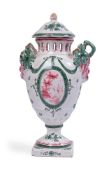 A PAIR OF FAIENCE POT-POURRI VASES AND COVERS, FRENCH, LATE 19TH CENTURY