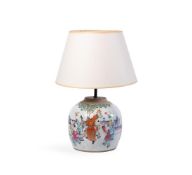A CHINESE FAMILLE ROSE GINGER JAR, LATE 19TH CENTURY