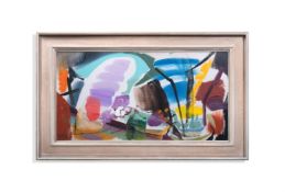 λ IVON HITCHENS (BRITISH 1893-1979) FLOWER COMPOSITION, VIOLET AND ORANGE