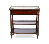 A LOUIS XVI ORMOLU AND BRASS MOUNTED MAHOGANY CONSOLE DESSERTE, LATE 18TH CENTURY