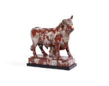 AFTER THE ANTIQUE- A PAVONAZZETTO MARBLE FIGURE OF A BULL, ROMAN