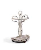 A WHITE PAINTED BENT WOOD STICK STAND, LATE 19TH CENTURY